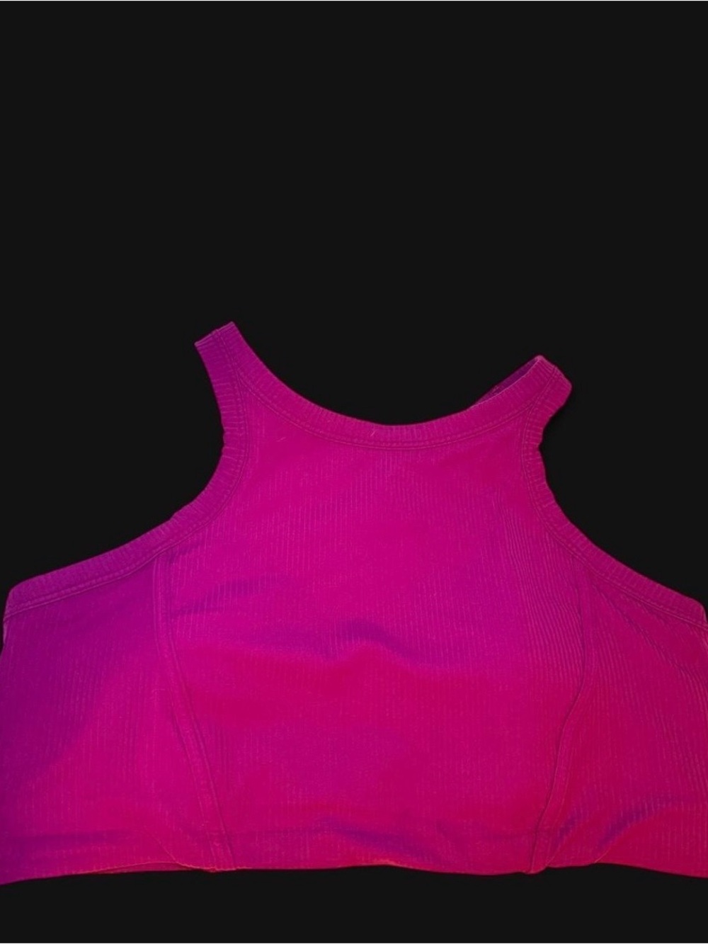 lululemon athletica Ribbed High-Neck Crop Tank - Bright Pink
